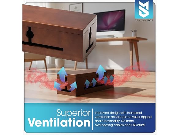 SenlanMot Wooden Cable Management Box
