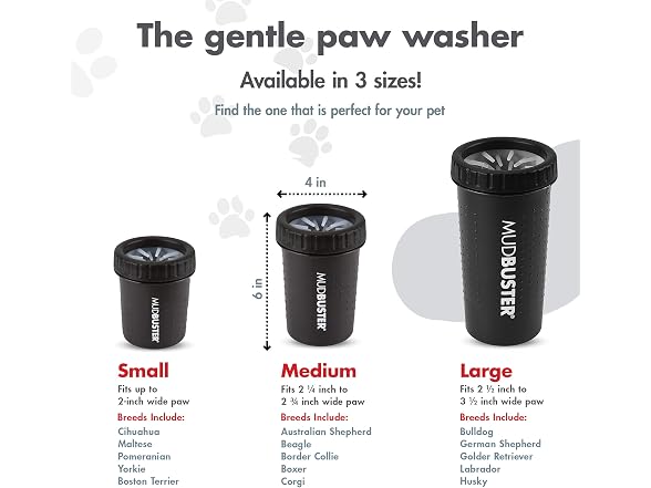 Dexas Medium Dog Paw Cleaner, Matte Black
