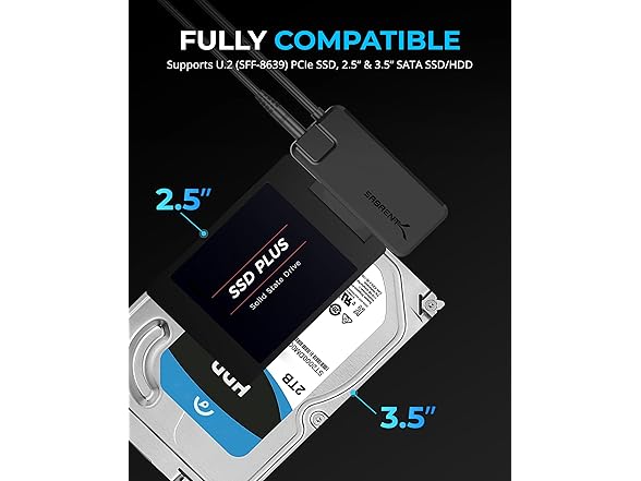 USB 3.2 Type A to SATA/U.2 SSD Adapter Cable