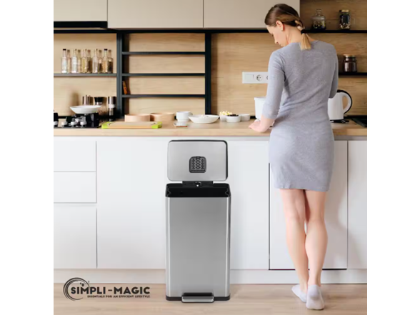 SIMPLI-MAGIC 50L Smudge Resistant Trash Can