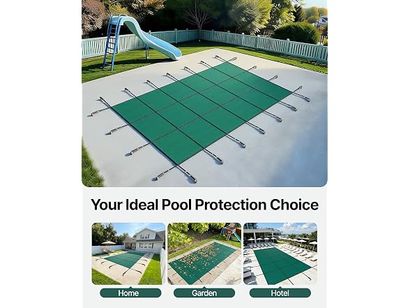 Pool Safety Cover Fits 16x30ft Rectangle