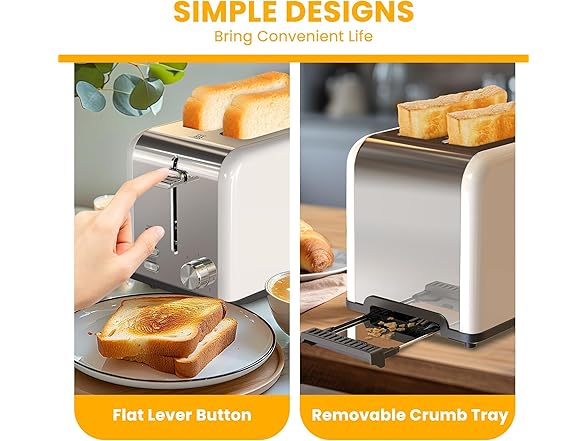 Simple Deluxe 2-Slice Toaster White