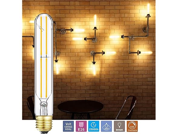 T10 Led Bulb,Dimmable LED Bulb 6W 6 Pack