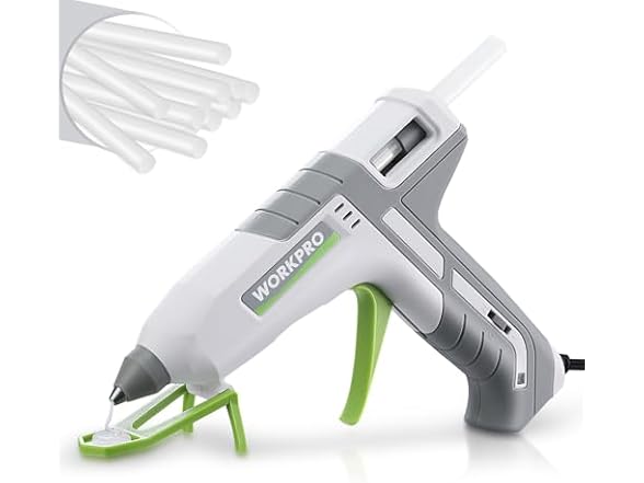WORKPRO Hot Glue Gun Full Size - 100W - White