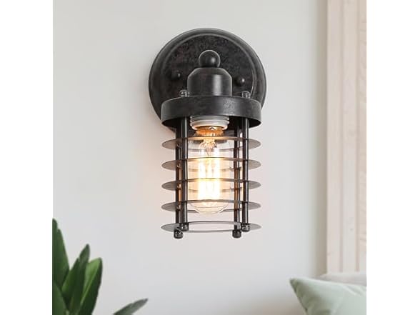 GEPOW Farmhouse Wall Sconce, Industrial Mini Cage