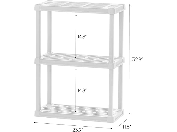 IRIS USA 3-Tier Light Duty Plastic Shelving