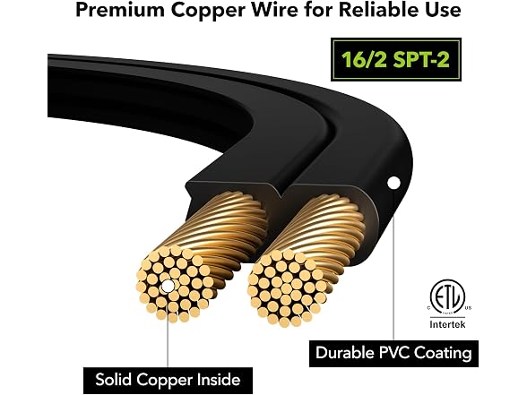 HBN Extension Cord, 3-Pack 3FT Black, 2 Prong