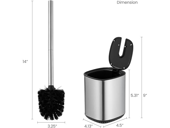 Home Zone Living Toilet Brush with Automatic Lid