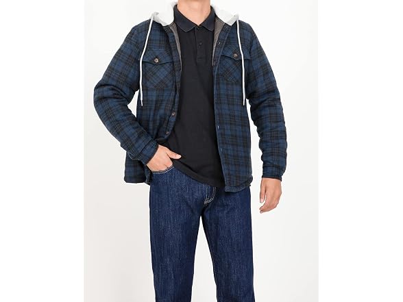 Zenthace Men (L) Quilted Flannel Shirt Jacket Coat