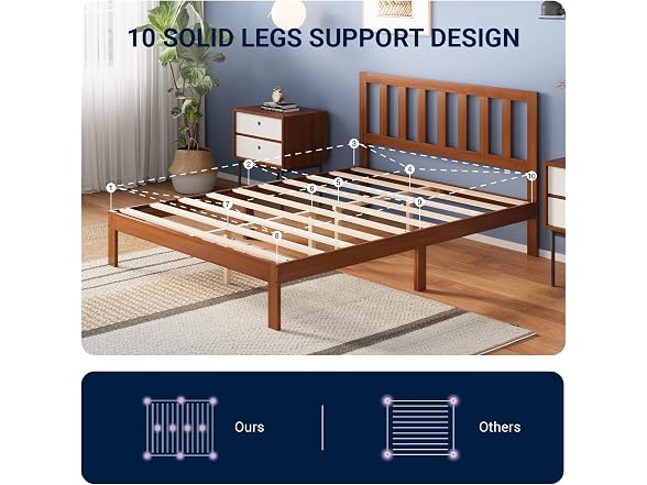 Avenco Solid Wood Platform Bed Frame Full