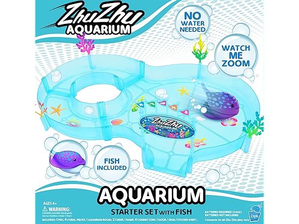 ZhuZhu Aquarium Starter Set with 2 Motorized Fish