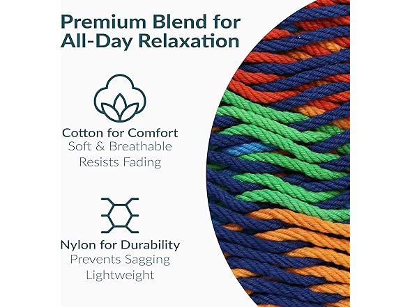 Sunnydaze Handwoven XXL Thick Cord Mayan Double Hammock