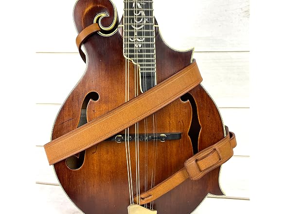 Walker And Williams 100% Grain Leather Mandolin Strap