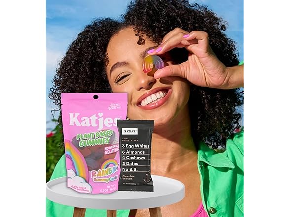 10 Item Set- Katjes Gummies Rainbow & RXBAR Sea Salt
