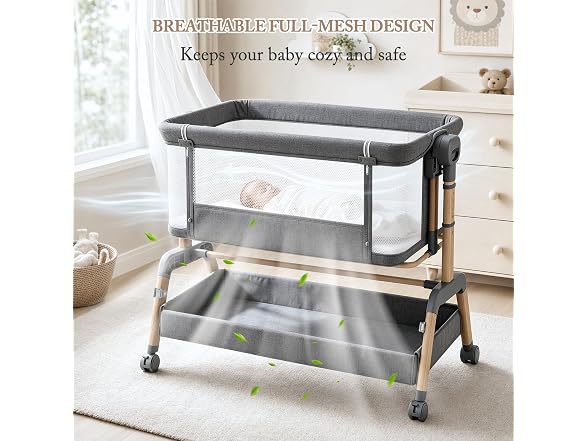 Bolmen Black Rocking Bassinet Bedside Sleeper