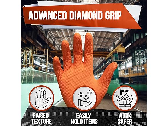 Orange Nitrile Gloves 8Mil XXL 100Ct