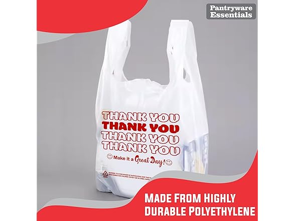 Pantryware Essentials Thank You Plastic Take Out Bag