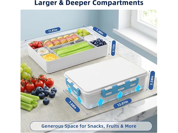 YARUITK Snackle Box with Ice Pack, White