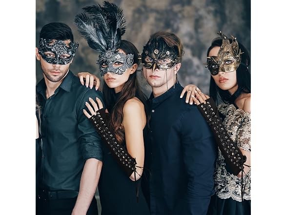 Geyoga (OS) Halloween Lace Fingerless Satin Party