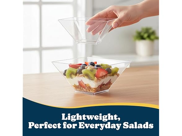 Clear Square X-Small Salad Bowls - 32 oz. (1 Count)