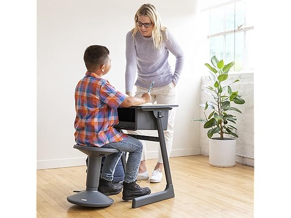 ECR4Kids SitWell Wobble Stool, Grey