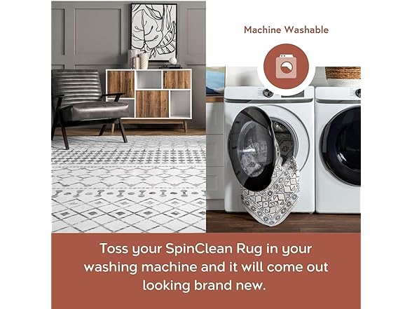nuLOOM 5' x 8' SpinClean Machine Washable Rug