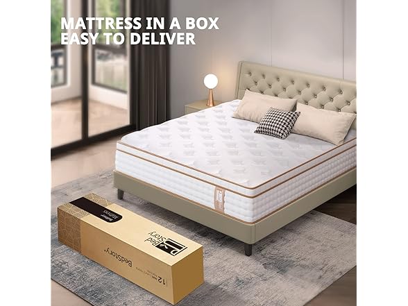 BedStory 12" Hybrid Queen Mattress in a