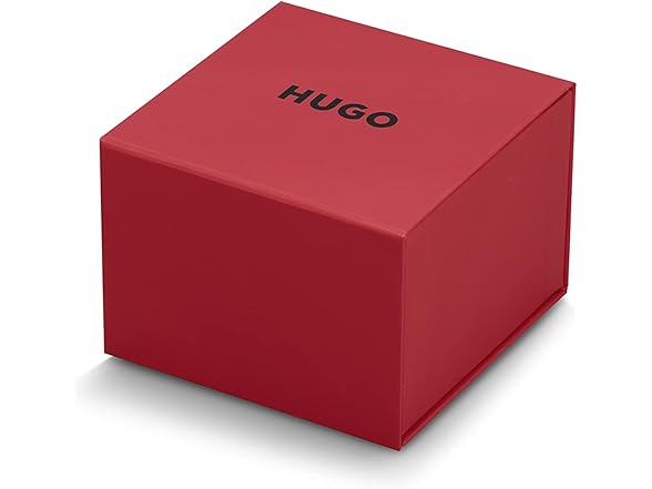 HUGO Mens Smooth Watch Ionic Plated Black Steel Bracelet 41mm