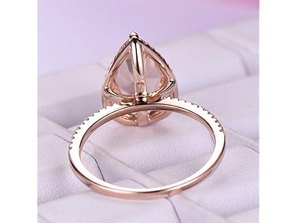 Yuren Wedding Rings Rose Gold Filled Pear Cut Crystal (6)