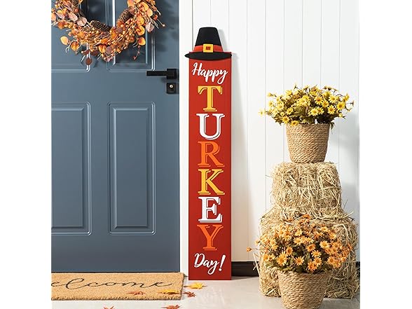 Glitzhome Wooden Happy Thanksgiving Porch Sign