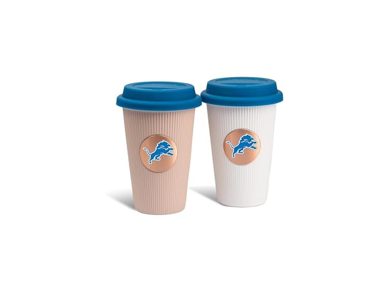 The Memory Company NFL Premium 2-Pack 12oz Ceramic Barista Cups – Officially Licensed Team Logo Coffee Mug Set