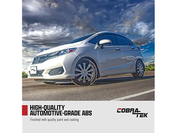 Cobra-Tek 069-KR 4PC Hubcaps Black/Silver - Choose Size