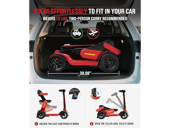 Glashow Glashow S3 Mobility Scooter for Seniors - 25 Miles