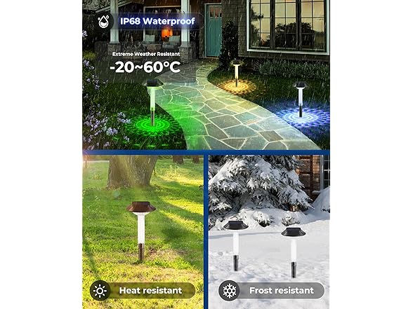 ALEPOD Color Changing Solar Pathway Lights, 8 Pk