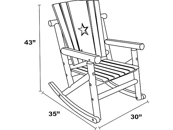 Leigh Country Char-Log Single Rocker with Star