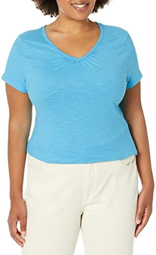 Hanes Womens Slub Cotton V-Neck Tee