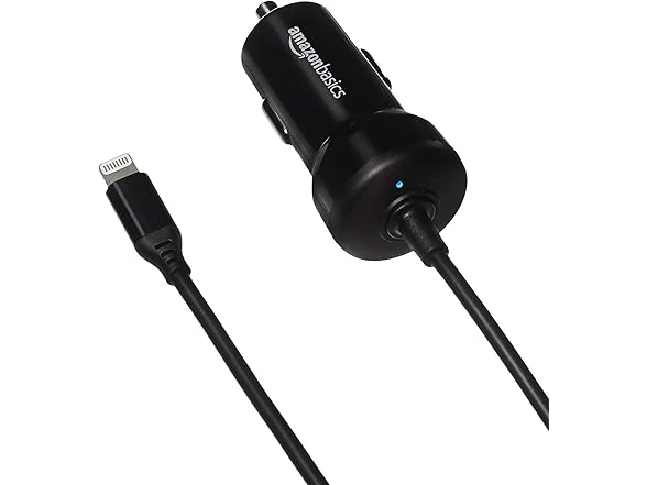 AmazonBasics 3FT 12W Lightning Car Charger