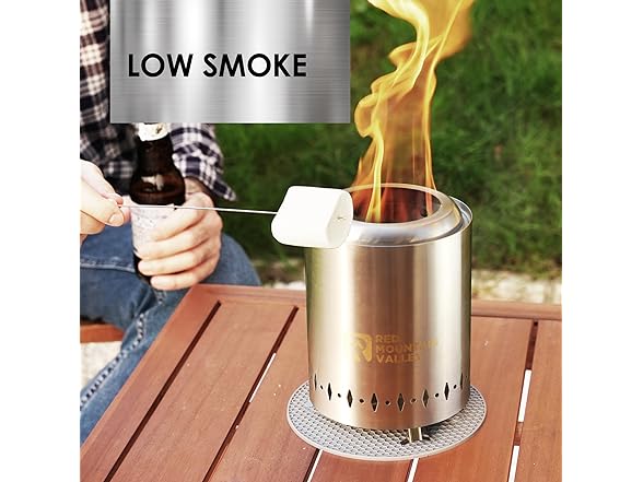 Red Mountain Valley Smokeless Tabletop Fire Pit, Silver