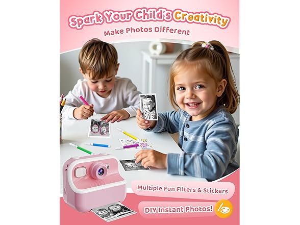 DUDUGRAGON Instant Camera, Pink