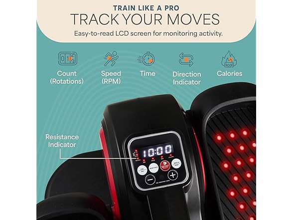 Lifepro AutoGlideRed Automatic Under Desk Elliptical