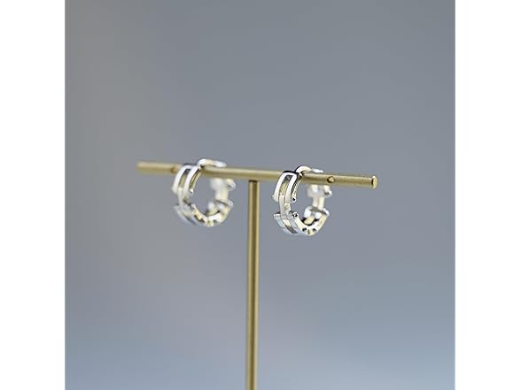 Rhodium Biker Hoop Earrings