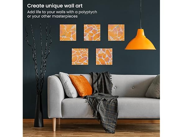 ARTEZA Stretched Canvas, 8 x 8 Inches, Pack of 12