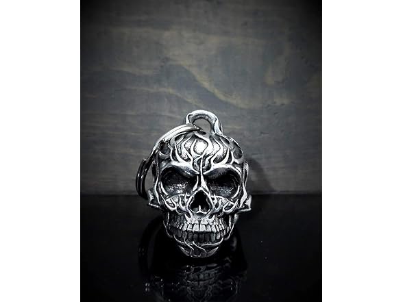Bravo Bells Flame Skull Bell - Motorcycle Road