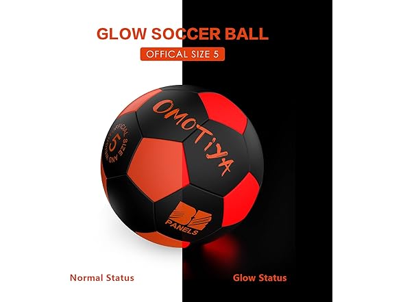 OMOTIYA LED Light Up Soccer Ball