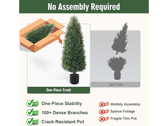 Set of 2 4FT Artificial Cedar Topiary Trees
