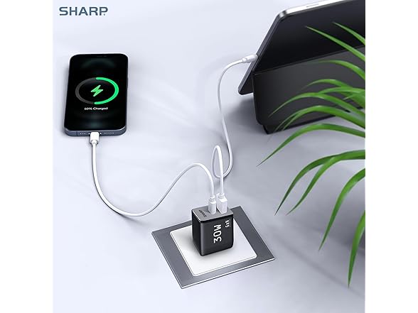 Sharp USB C Charger - 30W, Dual Port