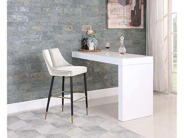 2Pk Sleek Velvet Upholstered Bar Stool