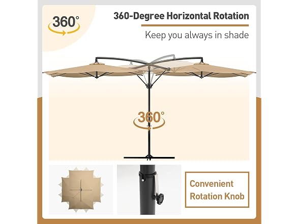 COSIEST 9 x 11.5FT Offset Patio Umbrella, Cantilever Hanging