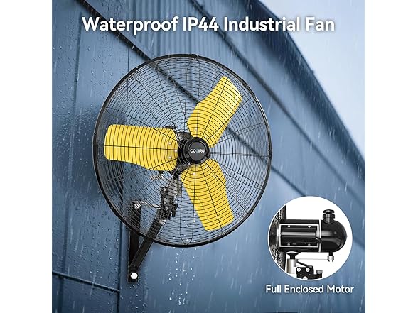 8800 CFM 24" Outdoor Commercial Wall Fan Oscillating, IP44 W (Open Box)