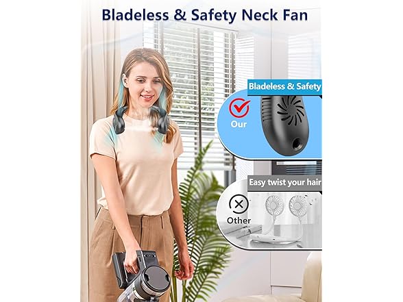 FWV  Misting Neck Fan, Black